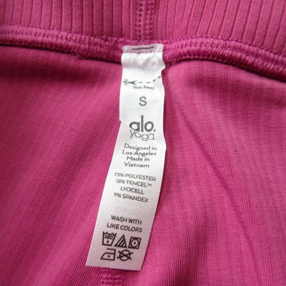 NWT Alo Yoga Ribbed High-Waist 7/8 Blissful Legging in Raspberry Sorbet S